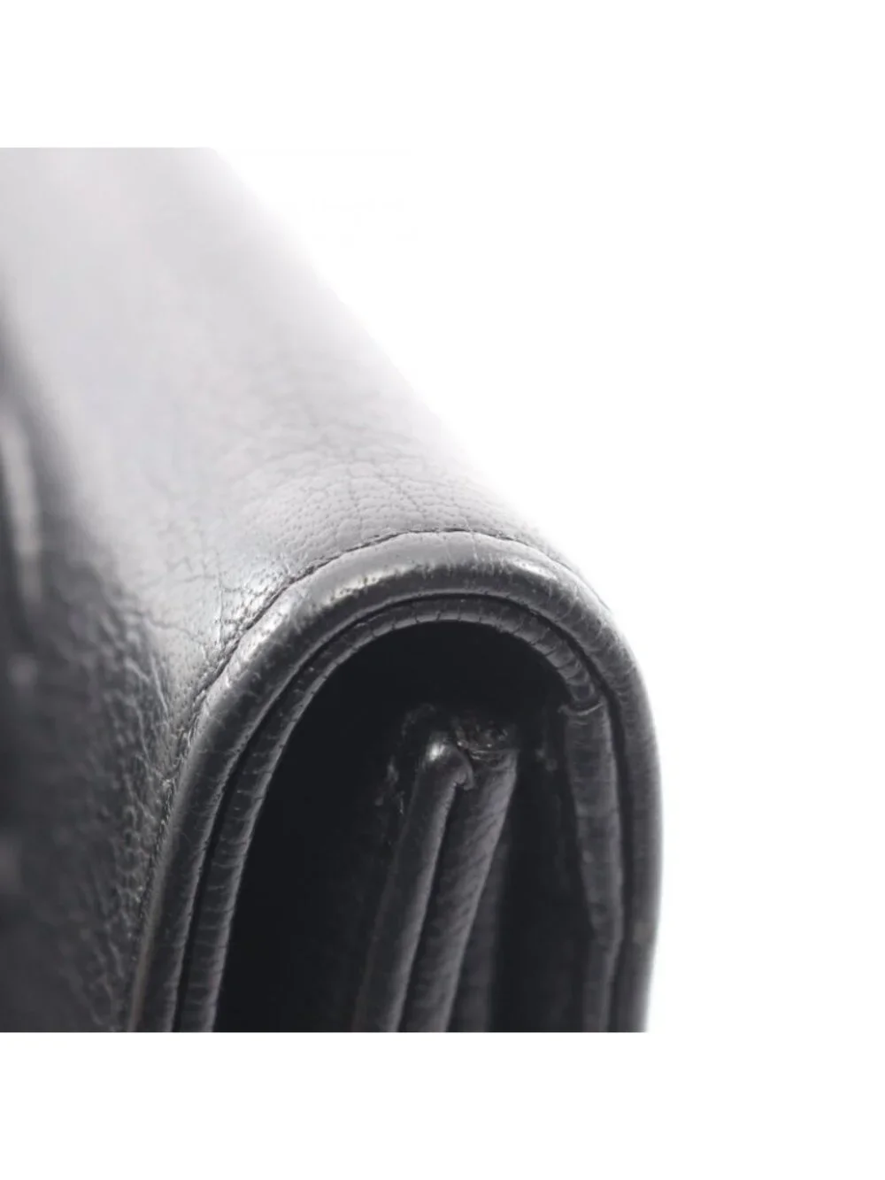 Chanel Coin Purse CC Logo Black Leather